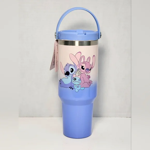 Disney X Primark STITCH ANGEL SCRUMP Stainless Steel Travel Mug - 40 oz - NWT - Picture 3 of 5